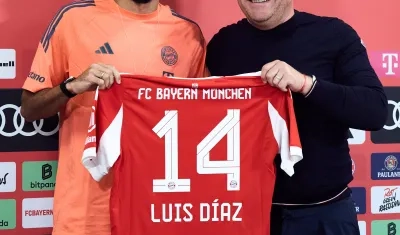 Luis Díaz presentado a los medios de comunicación.