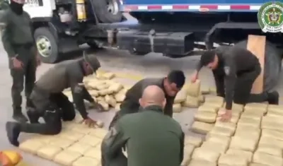 Marihuana incautada por la Policía y el Ejército. 