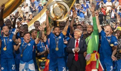 Donald Trump, presidente de Estados Unidos, en la entrega del trofeo al Chelsea.