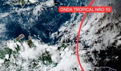 La onda tropical se sitúa esta noche llegando a Venezuela. 