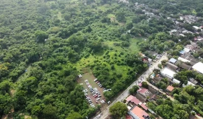 Zona donde se construirá la Plaza Gastronómica y Cultural del Pastel en Pital de Megua (Baranoa).