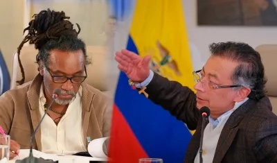 El Ministro de la Igualdad, Carlos Rosero y el Presidente Gustavo Petro.