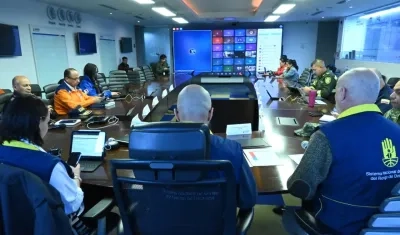 La Sala de Crisis de la UNGRD.