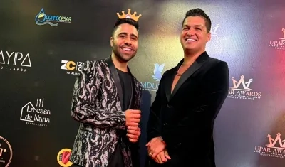 Elder Dayán y Lucas Dangond durante la gala. 