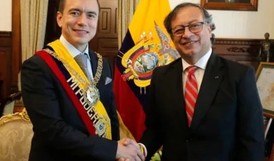 Presidente Petro y su homólogo de Ecuador, Daniel Noboa. 