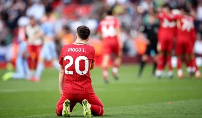 Diogo Jota con el número en su camiseta que lució en el Liverpool.