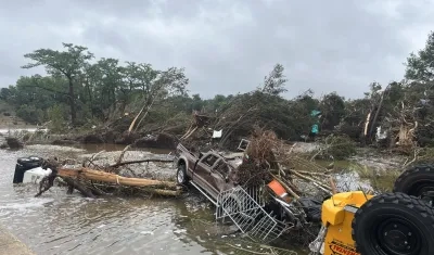 inundaciones en el área rural de Kerrville