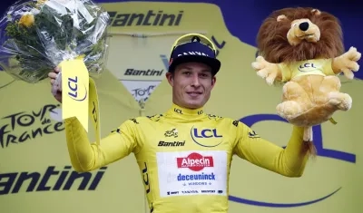 El belga Jasper Philipsen, primer líder del Tour de Francia. 
