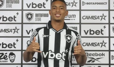Jordan Barrera durante la presentación como nuevo jugador del Botafogo. 