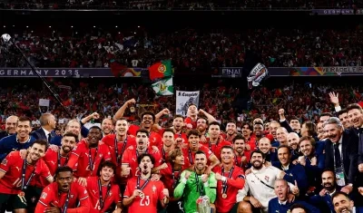 Cristiano Ronaldo y Diogo Jota ganaron con Portugal el título de la Liga de Naciones. 