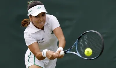 María Camila Osorio durante su partido contra la estadounidense Danielle Collins. 