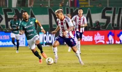 El paraguayo Guillermo Paiva durante el partido contra Deportivo Cali. 