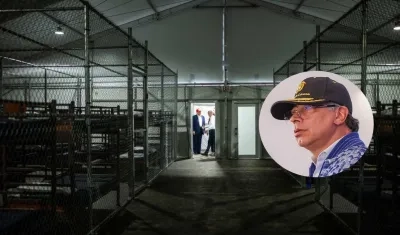 Cárcel ‘Alligator Alcatraz’ y el Presidente Gustavo Petro (círculo)