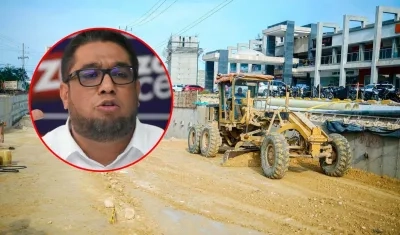 Alcalde de Puerto Colombia, Plinio Cedeño, y el panorama de las obras en la Gran Vía.