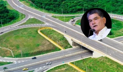 Aspecto de la Vía al Mar y el Procurador Gregorio Eljach. 