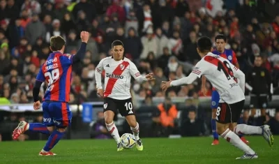 El colombiano 'Juanfer' Quintero durante el partido contra San Lorenzo. 