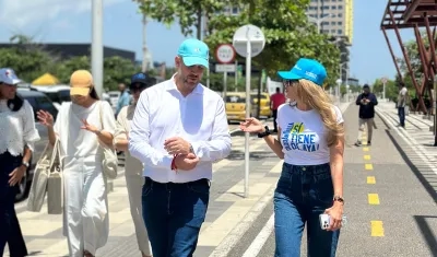 Ana María Aljure, gerente de Ciudad, y el CEO de Avianca, Frederico Pedreira.