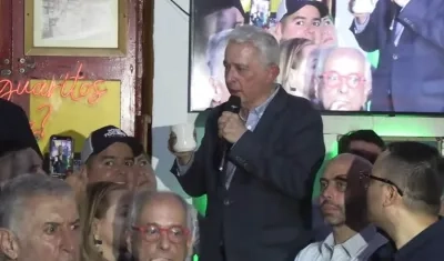 Álvaro Uribe Vélez este miércoles en Sabaneta. 
