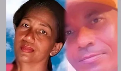 La pareja asesinada en el municipio de Zona Bananera. 