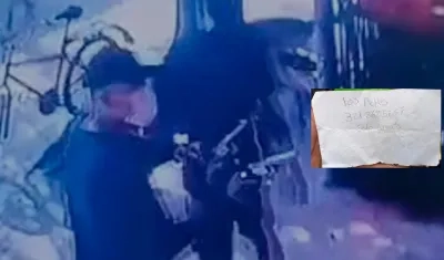 Momento en que dispararon contra la tienda en Malambo. 