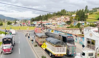 Gremio minero protesta en el departamento de Boyacá. 