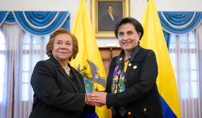  La canciller de Colombia, Rosa Villavicencio; y de Ecuador, Gabriela Sommerfeld. 
