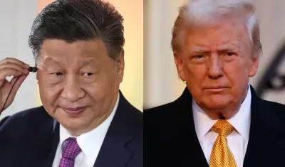  Presidente de China, Xi Jinping (i), y al presidente electo de EE.UU., Donald Trump. 