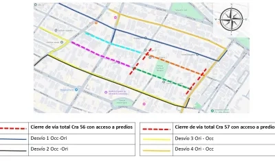 Imagen del cierre vial.