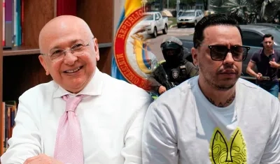 El Ministro de Justicia, Eduardo Montealegre; y Jorge Eliécer Díaz Collazos, alias 'Castor'. 