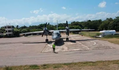 Pista aérea del aeródromo en Fonseca, La Guajira.