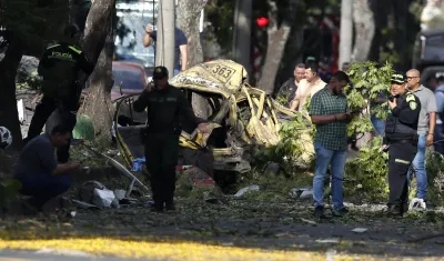 Escena del atentado esta tarde en Cali
