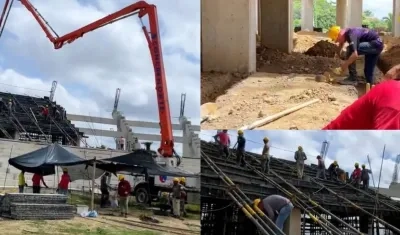 Obras en el estadio 20 de enero de Sincelejo.