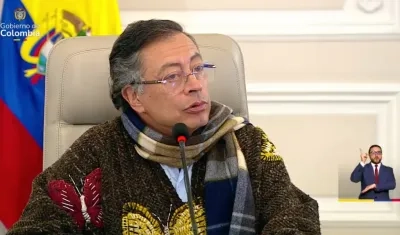 El Presidente Gustavo Petro durante el Consejo de Ministro de esta noche. 