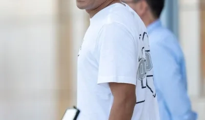 Carlos Bacca en el entrenamiento del Villarreal este viernes.