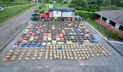 Las toneladas de marihuana decomisadas.