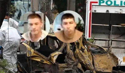 Walter Esteban Yonda Ipía y Carlos Steven Obando Aguirre, los dos imputados por el atentado. 