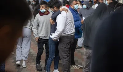 Grupo de migrantes guatemaltecos, tras llegar a su país.