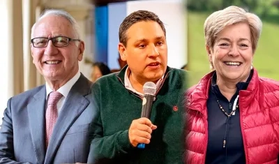El ministro Guillermo Alfonso Jaramillo y los exministros de las TIC Mauricio Lizcano y del Trabajo Gloria Inés Ramírez.