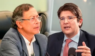 El Presidente Gustavo Petro y el senador Miguel Uribe Turbay.