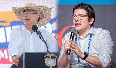El Presidente Gustavo Petro y el senador Miguel Uribe.
