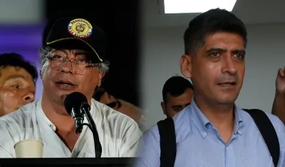 El Presidente Gustavo Petro y el fiscal Mario Burgos.