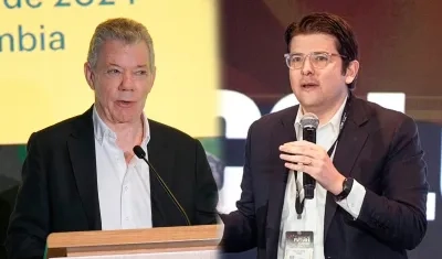 Juan Manuel Santos y Miguel Uribe Turbay.