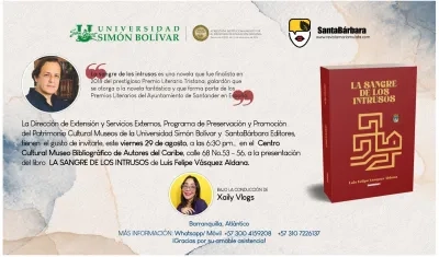 Portada del libro 'La sangre de los intrusos', de Luis Felipe Vásquez Aldana.