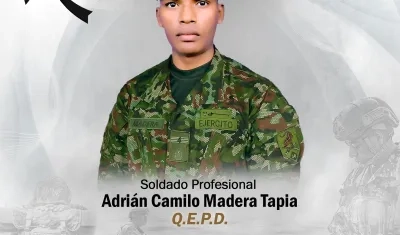 Soldado profesional Adrián Camilo Madera Tapia.