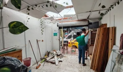 Casa afectada en Soledad por el vendaval.