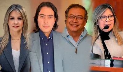 Vicky Dávila, Nicolás Petro, el Presidente Gustavo Petro y la Fiscal Luz Adriana Camargo.