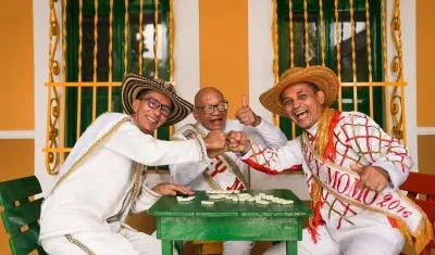 Reyes momos del Carnaval de Barranquilla, Sebastián Guzmán, Gabriel Marriaga y Lisandro Polo. 