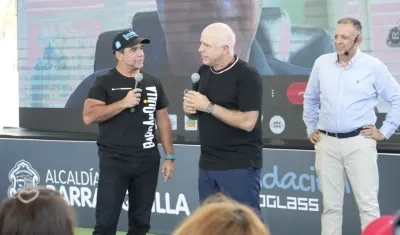 Alcalde Alejandro Char con el COO de Tecnoglass, Christian Daes.