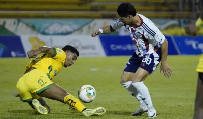 Bryan Castrillón, autor del gol que le dio el triunfo al Junior. 