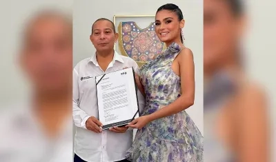 Alexandra Cianci Delgado y el secretario de Cultura y Patrimonio, Juan Carlos Ospino. 